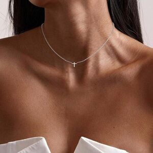 Silver cross necklace